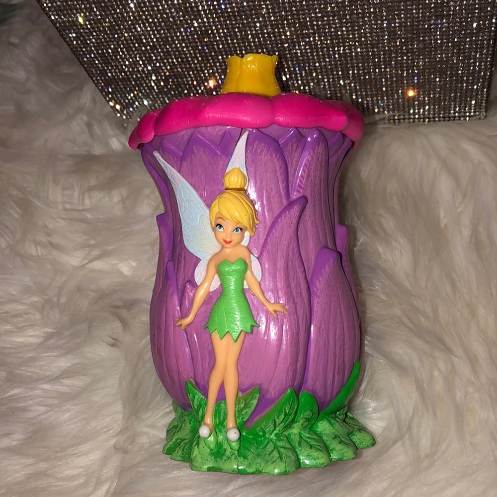 Tinkerbell Disney cup flip open rare vintage drink